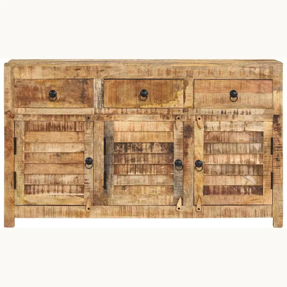 vidaXL Dressoir 110x30x65 cm massief mangohout bruin, foto 3