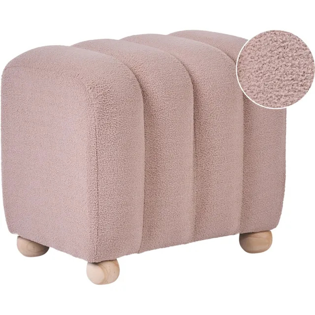 Beliani IDYLLWILD - Poef - Beige - Bouclé