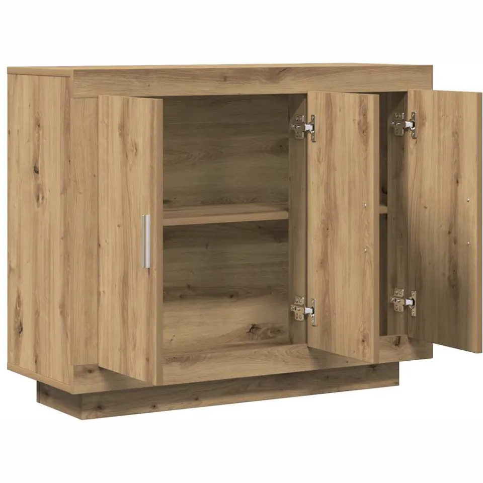 vidaXL Dressoir 92x35x75 cm bewerkt hout artisanaal eikenkleur Bruin