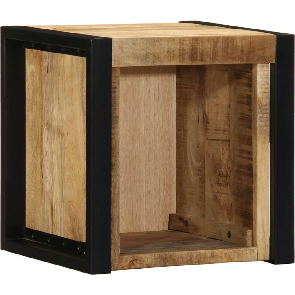 vidaXL Nachtkastje 40x35x40 cm massief ruw mangohout bruin, foto 2