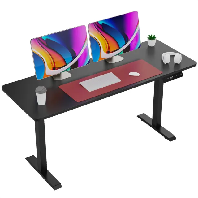 Avalo Zit Sta Bureau Elektrisch Verstelbaar - 140x60 CM - Elektrisch Bureau - Game bureau - Gaming Bureau - Zwart