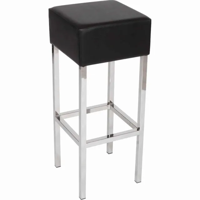 ABC Kantoormeubelen Barkruk Design met chrome frame en zitting zwart