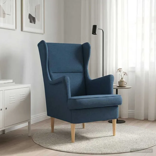 vidaXL Fauteuil Blauw Stof