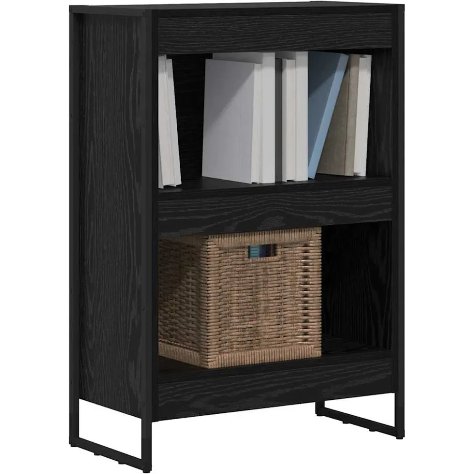 vidaXL Boekenkast 60 x 30 x 86,5 cm Bewerkt hout Zwart Eiken