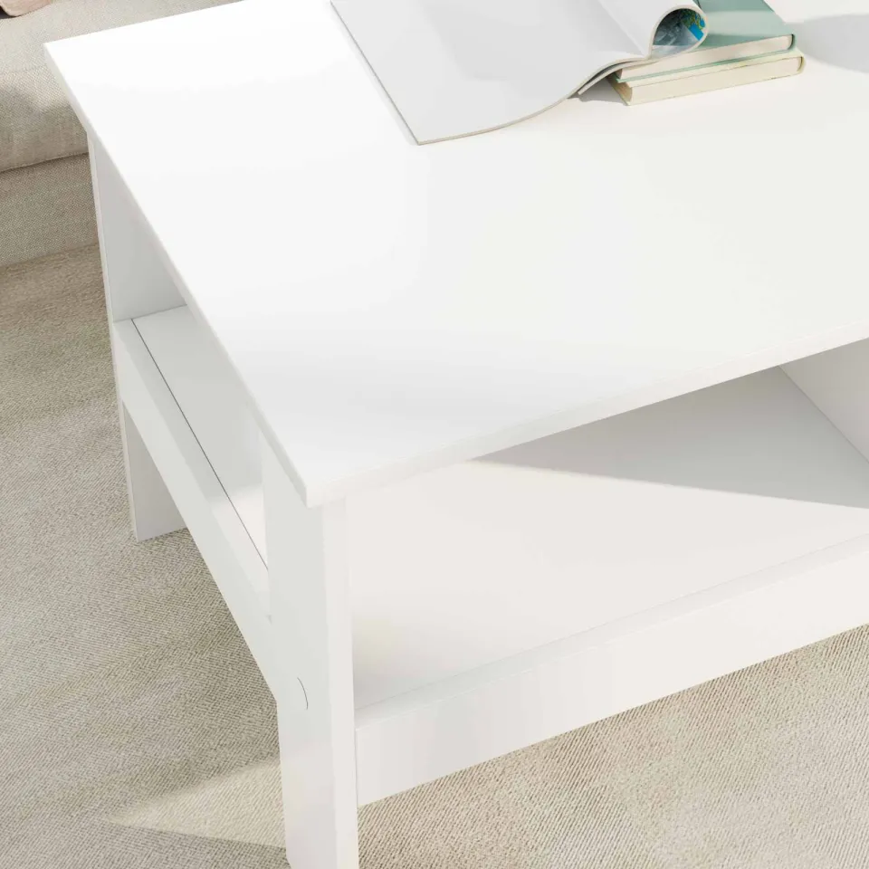 vidaXL Salontafel Wit 90 x 50 x 45 cm Bewerkt hout, foto 4