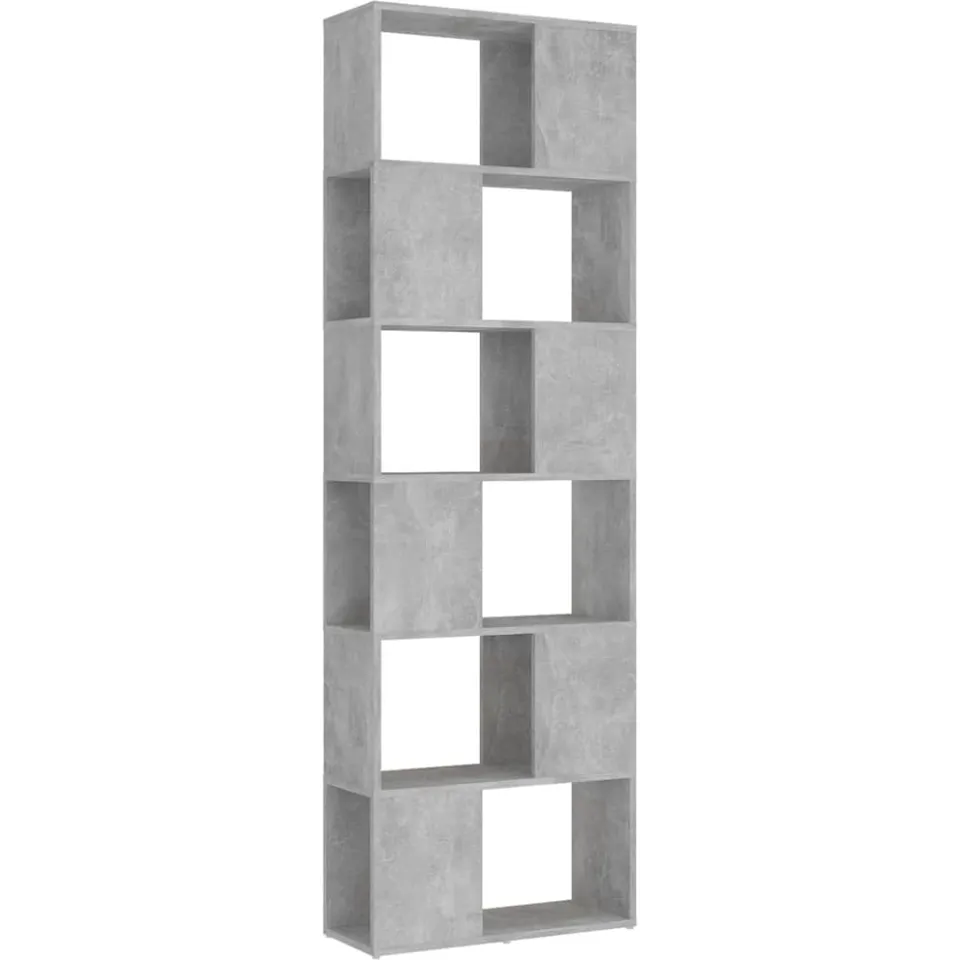 vidaXL Boekenkast/kamerscherm 60x24x186 cm bewerkt hout betongrijs