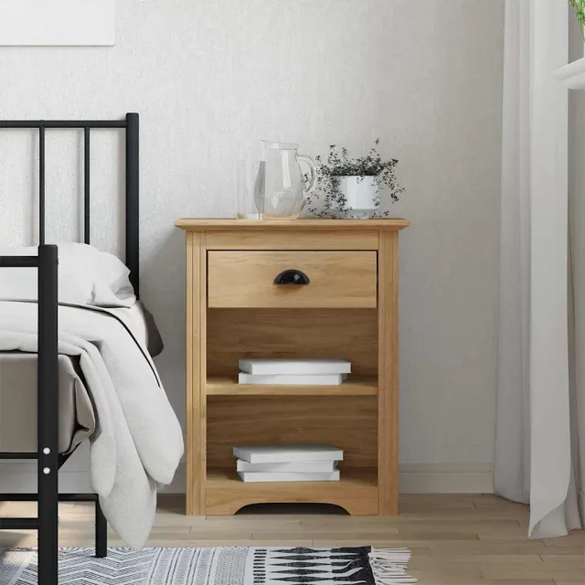 vidaXL Nachtkastje BODO Honingbruin 53 x 38,5 x 67 cm Bewerkt hout bruin, foto 2