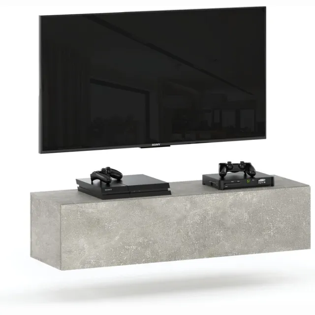 Young AZ Home Tv Meubel Young 150 cm Grijs Betonlook Tv kast Zwevend kast Wandkast Woonkamer