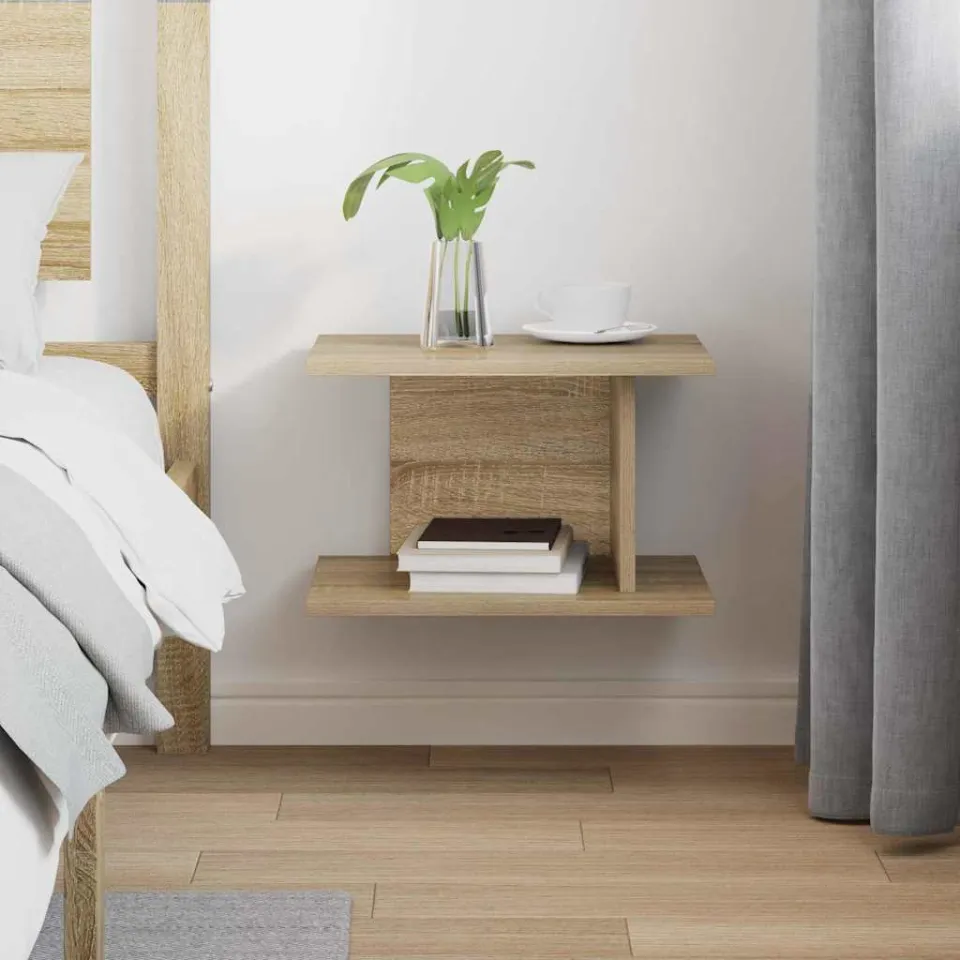 vidaXL Nachtkastje Sonoma Eiken 40 x 30 x 25 cm Bewerkt hout, foto 4