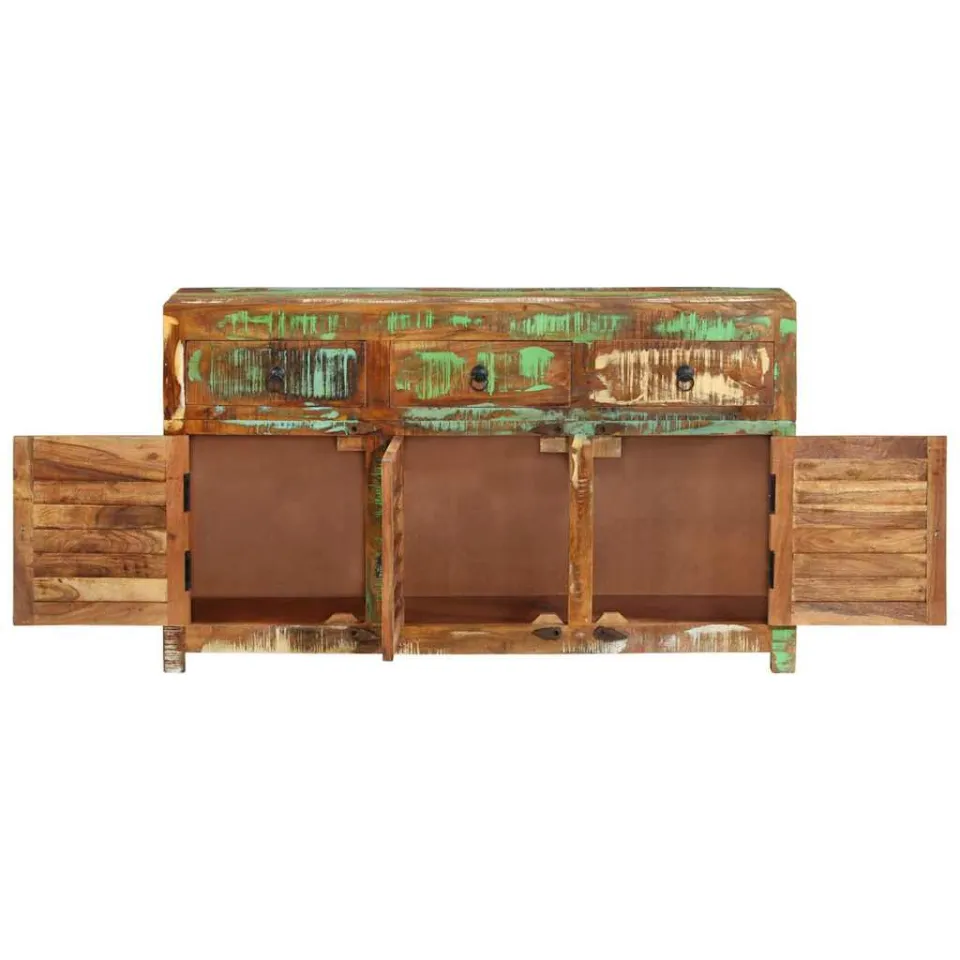 vidaXL Dressoir 110x30x65 cm massief gerecycled hout bruin, foto 4