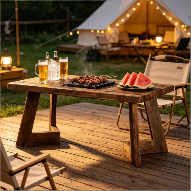 OKWISH Salontafel - Rechthoekig - Voor Woonkamer En Werkhoek - Landelijke Stijl - Hout Rustiek Bruin - 120x60x51 cm