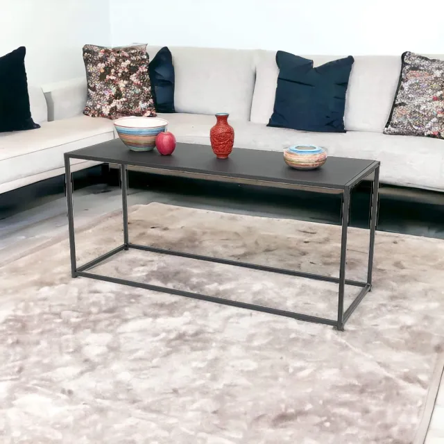 ‎DanDiBo DanDiBo Salontafel rechthoekig - Zwart metaal - 110 x 40 cm