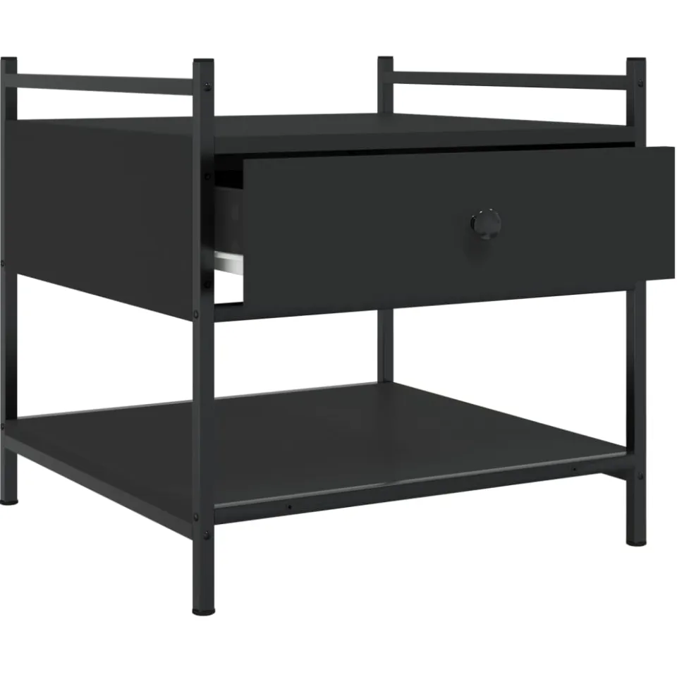vidaXL Salontafel 50x50x50 cm bewerkt hout zwart