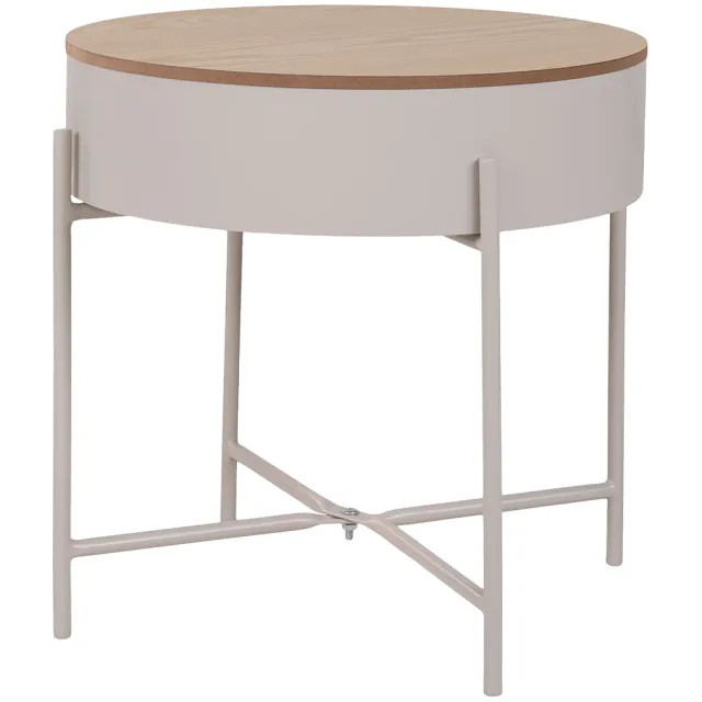 Artichok Sef metalen bijzettafel beige - met opbergruimte - Ø 40 cm, foto 2