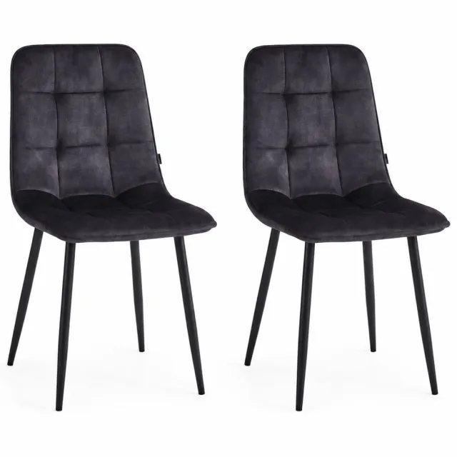 Colenis Ela Eetkamerstoel - Set Van 2 - Donkergrijs - Adoré Velvet - Design