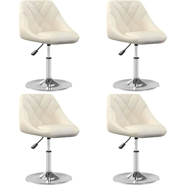 vidaXL Eetkamerstoelen draaibaar 4 st fluweel crèmekleurig