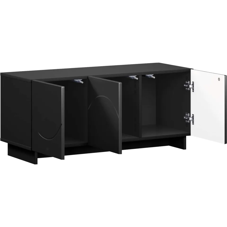 vidaXL tv-meubel 90 x 34,5 x 40 cm Zwart Bewerkt hout