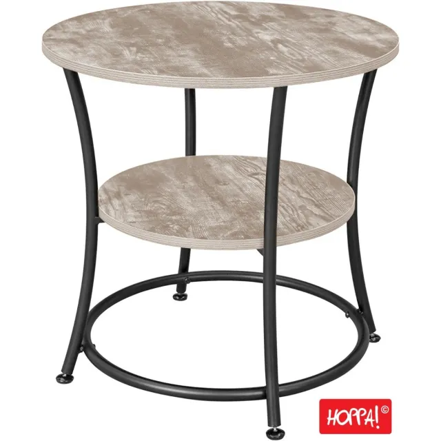 Hoppa! Bijzettafel | Greige | Industrieel Ontwerp | 56 x 56 x 56 cm (B x D x H)