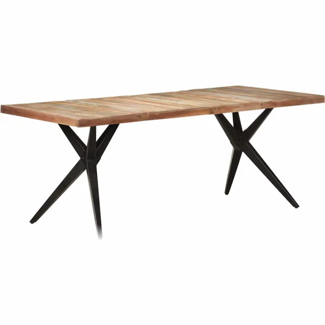 vidaXL Eettafel 200x90x76 cm massief gerecycled hout Wit