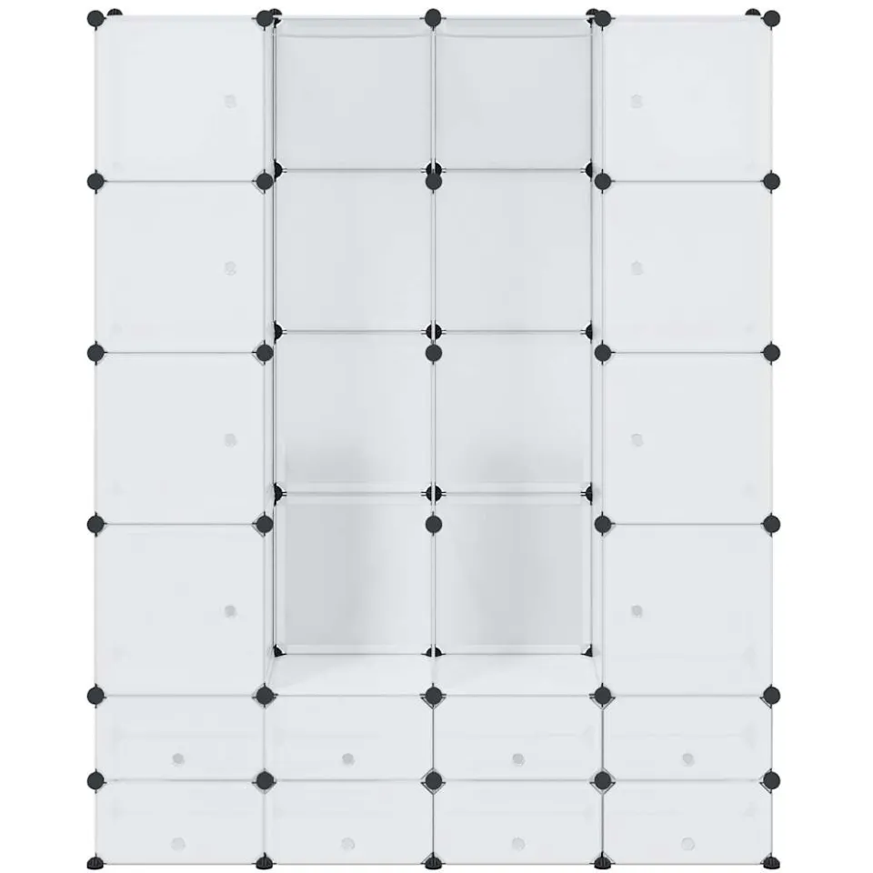 vidaXL Modulaire kast met 18 compartimenten wit 37 x 146 x 180,5 cm, foto 4