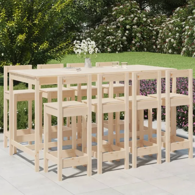 vidaXL 9-delige Barset massief grenenhout bruin, foto 2