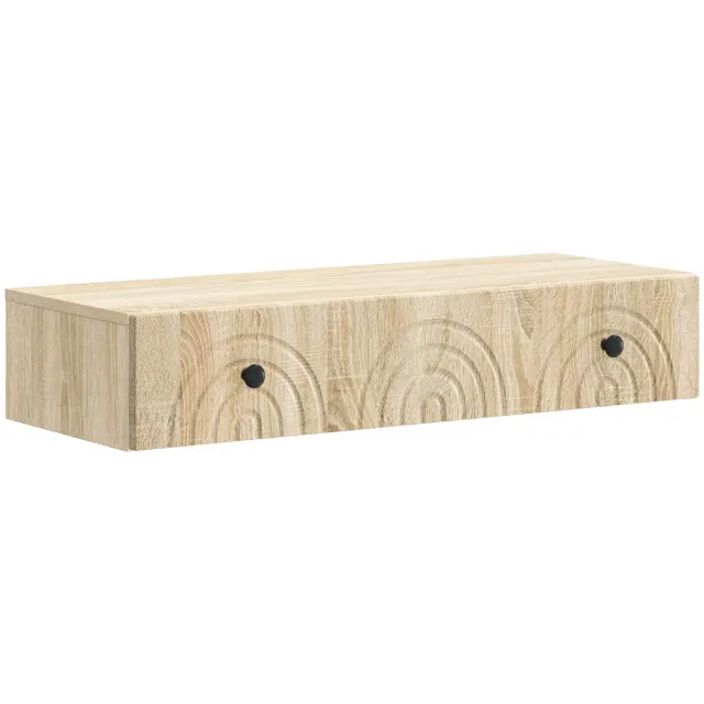 vidaXL Wandgemonteerde - Zijtafel - 87,5 - x - 34,5 - x - 17 - cm - Bewerkt - hout Sonoma eiken