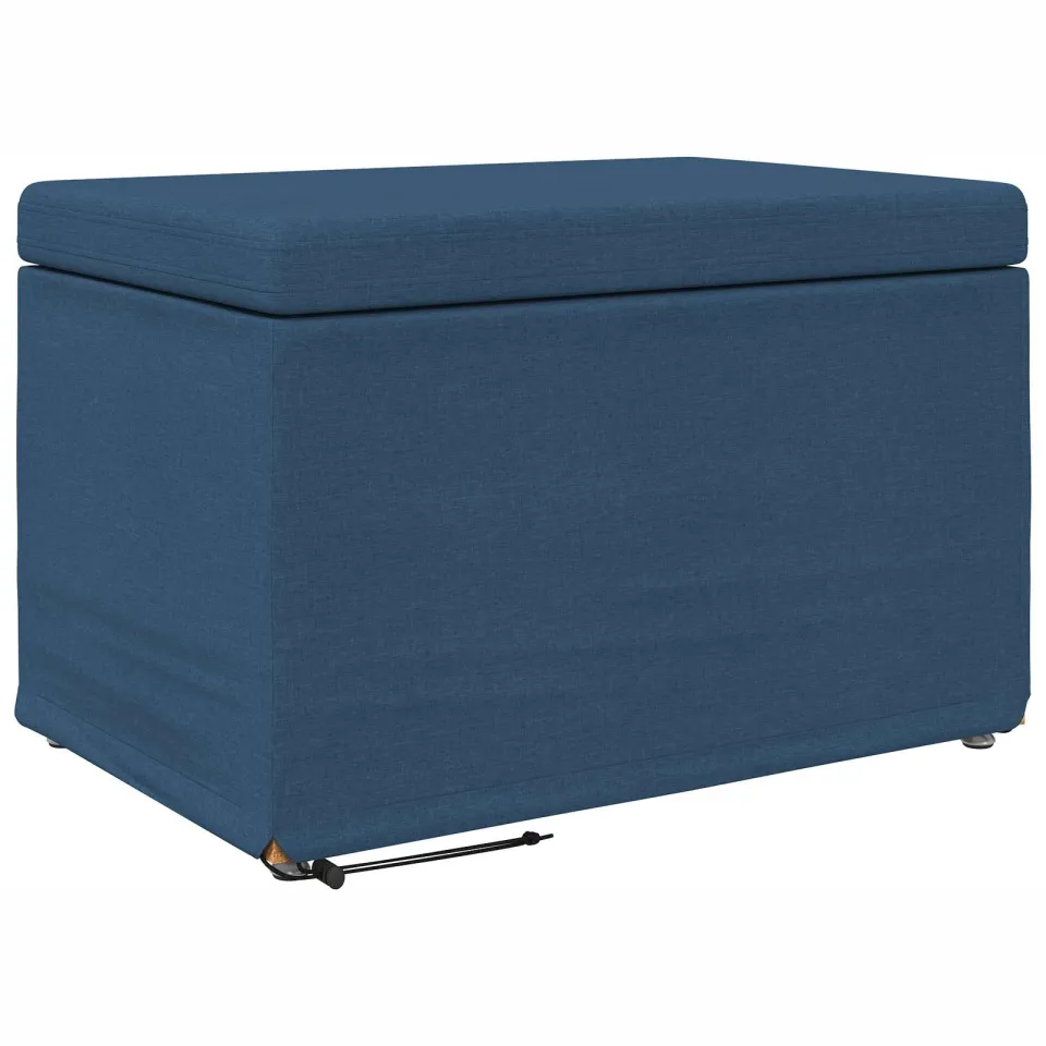 vidaXL Kruk Blauw 61 x 41 x 40 cm Stof en Geëngineerd Hout, foto 4