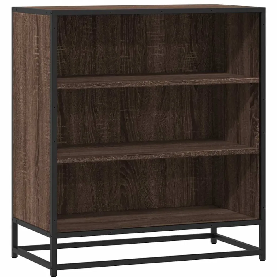 vidaXL Dressoir 68x35x76 cm bewerkt hout en metaal bruin eikenkleur, foto 3
