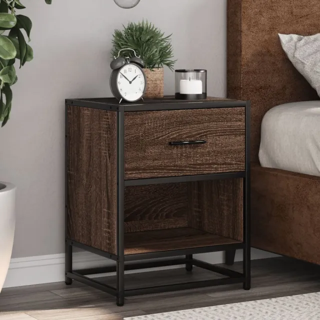 vidaXL Nachtkastjes 2 st 40x31x50 cm bewerkt hout bruin eikenkleurig, foto 2