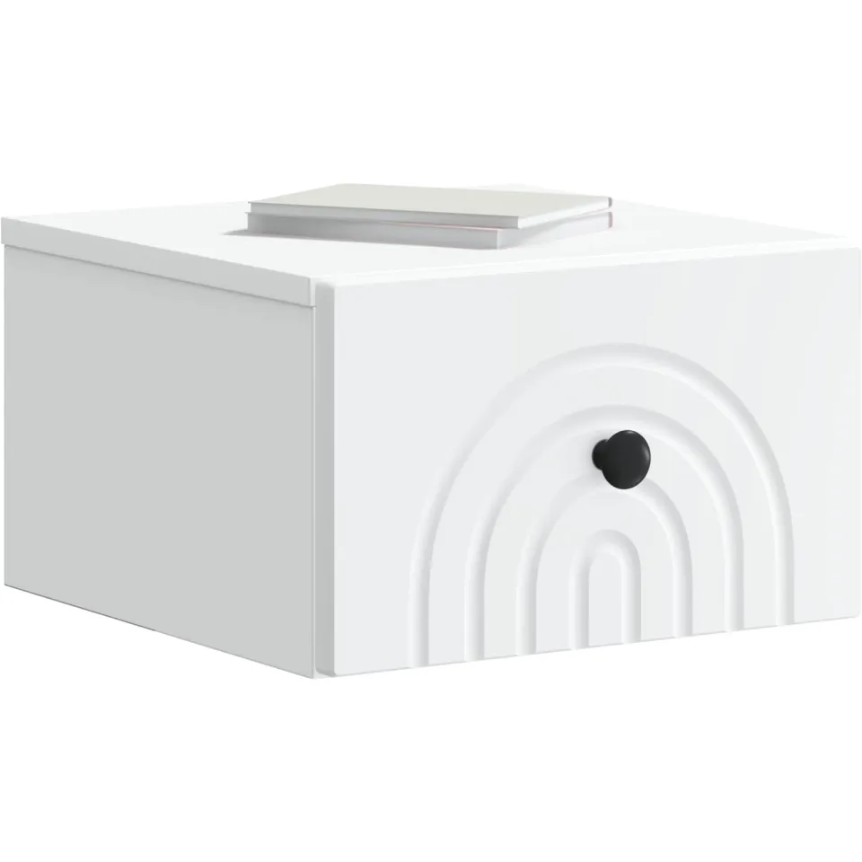 vidaXL Wandbeugel Bedkast 2 st Wit 33 x 34,5 x 20 cm Bewerkt hout, foto 2