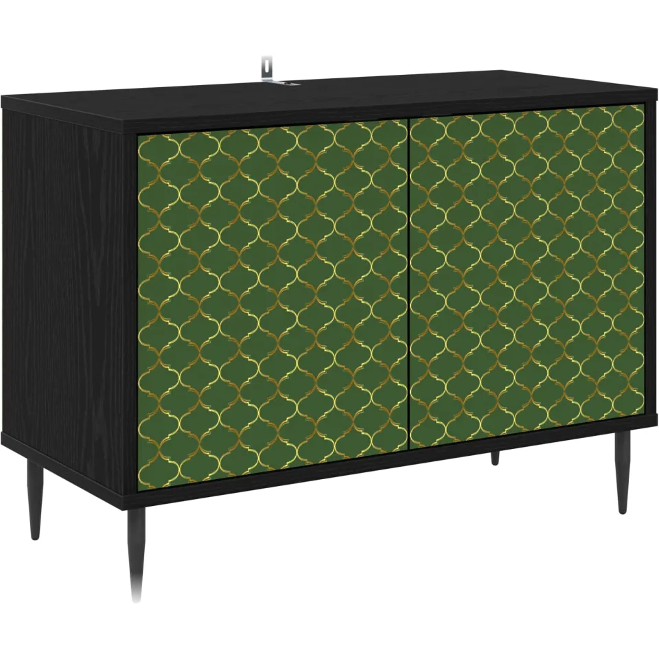 vidaXL Tv-meubel GELEEN 69 x 33 x 50,5 cm Zwart eiken Bewerkt hout, foto 3
