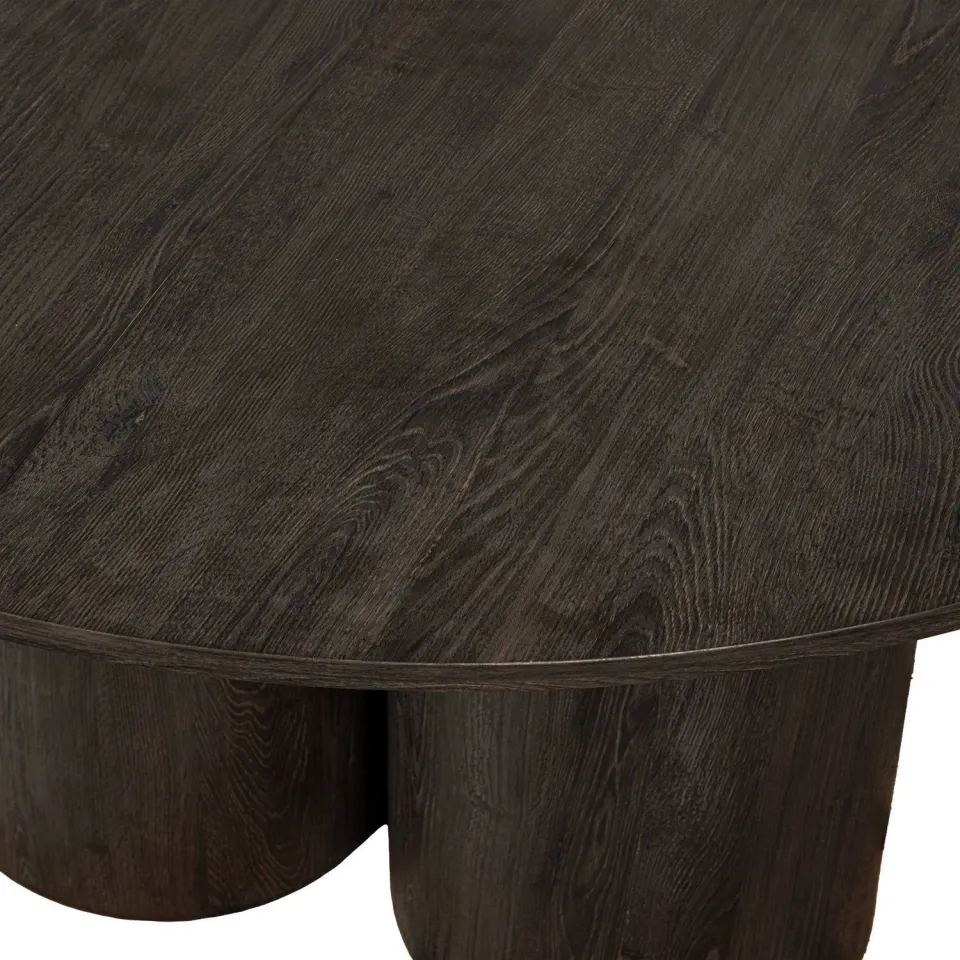 WOOOD Oona Eettafel - MDF - Donkerbruin - 75x140x140, foto 4