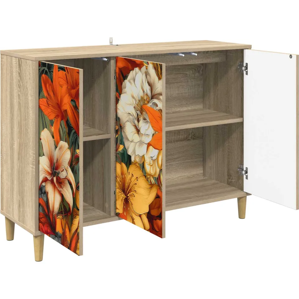 vidaXL Dressoir GENNEP Sonoma 102 x 33 x 75 cm Bewerkt hout Bruin