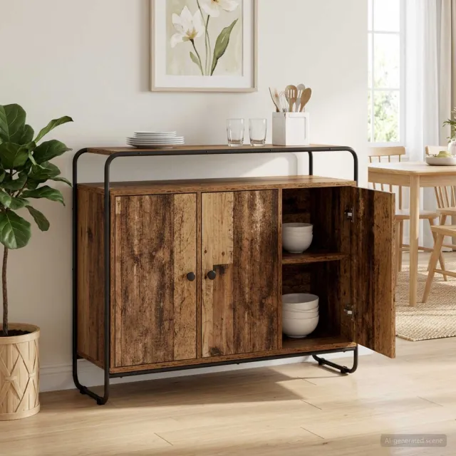 vidaXL Dressoir Oud hout 102 x 35 x 75 cm Bewerkt hout Bruin