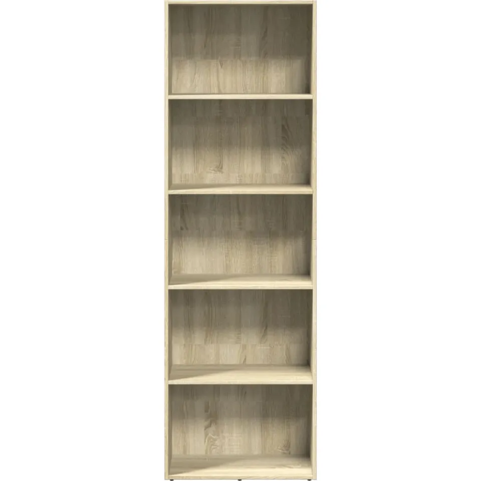 vidaXL Boekenkast 60x30x189 cm bewerkt hout sonoma eikenkleurig, foto 3