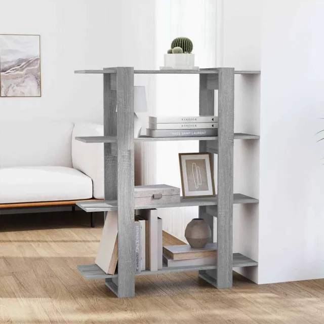 vidaXL Boekenkast/kamerscherm 100x30x123,5 cm grijs sonoma eiken, foto 2