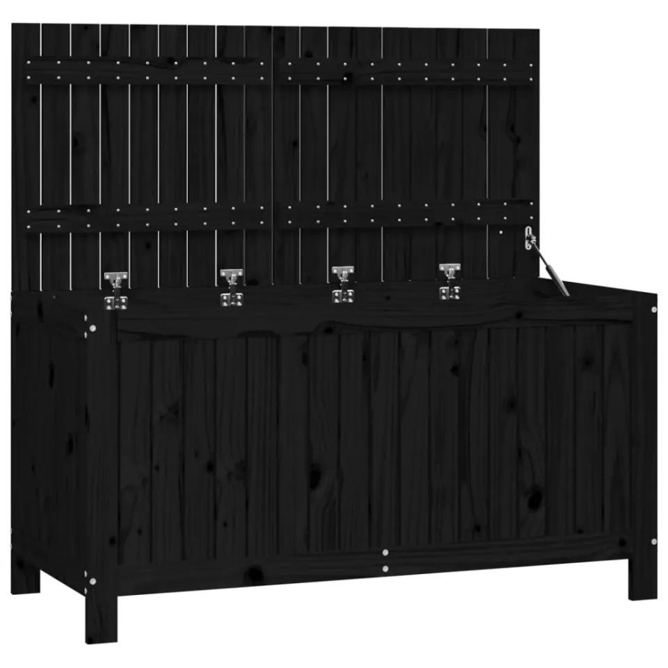 vidaXL Tuinbox 121x55x64 cm massief grenenhout zwart