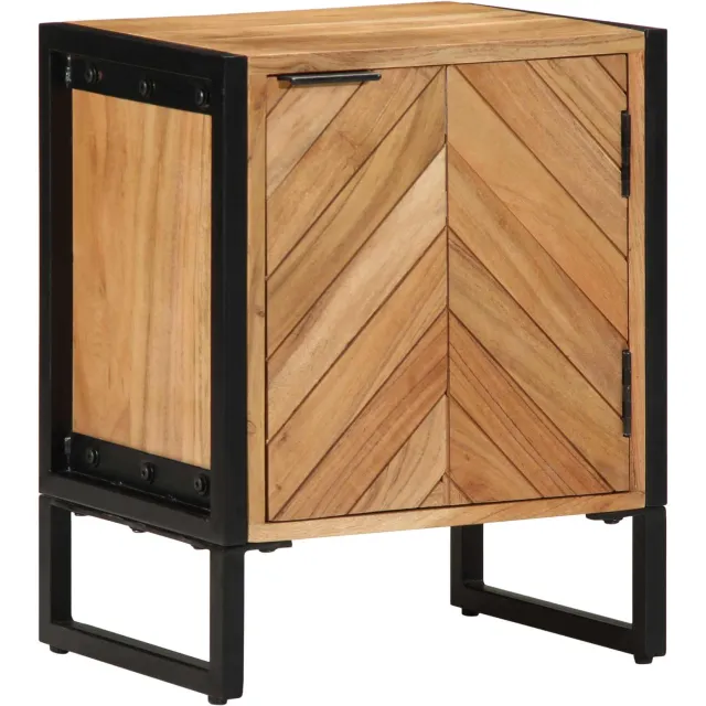 vidaXL Nachtkastje Bruin 40 x 30 x 50 cm Massief acaciahout en metaal