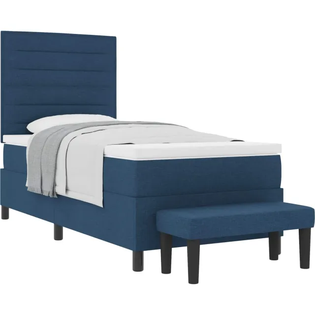 vidaXL Boxspringbed met hoofdeinde Blauw 80 x 200 cm Stof