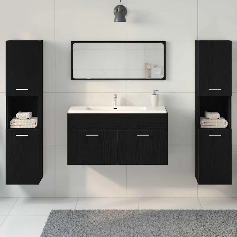 vidaXL Badkamermeubelset 4 st Zwart Eiken 90 x 38,5 x 46 cm, foto 3