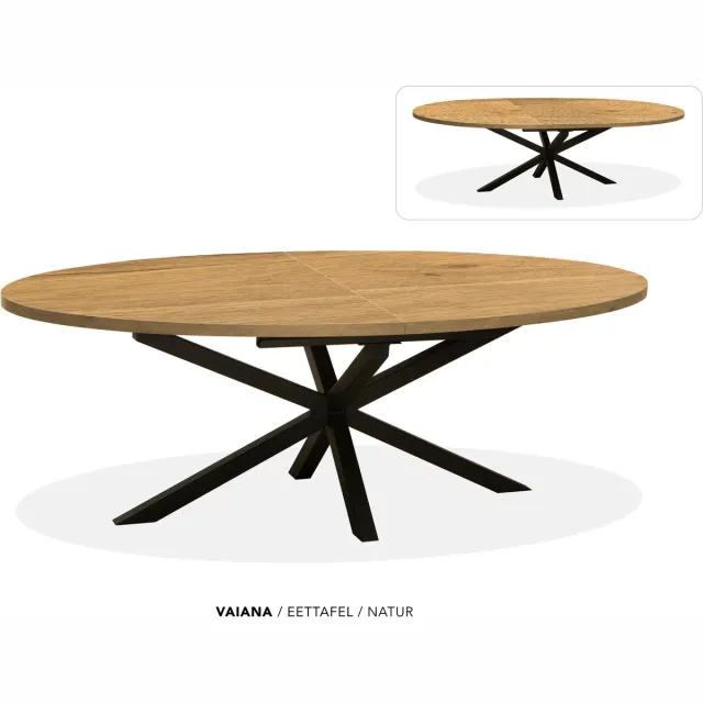 Maxfurn Ovale uitschuiftafel 180/240 | Zeer krasvast | Kleur: Natuurlijk eiken