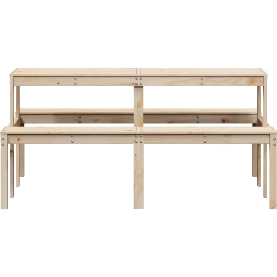 vidaXL Picknicktafel 160x134x75 cm massief grenenhout bruin, foto 4
