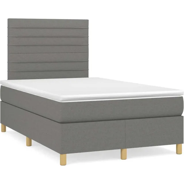 vidaXL Boxspring met matras stof donkergrijs 120x190 cm grijs