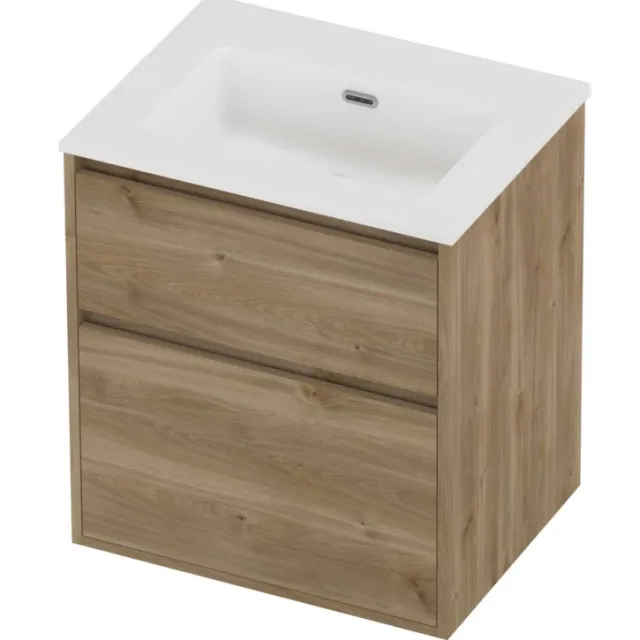 Proline Tribute Badmeubelset Porselein Elegant 60x46x67 cm Mat White Cider Oak Eiken
