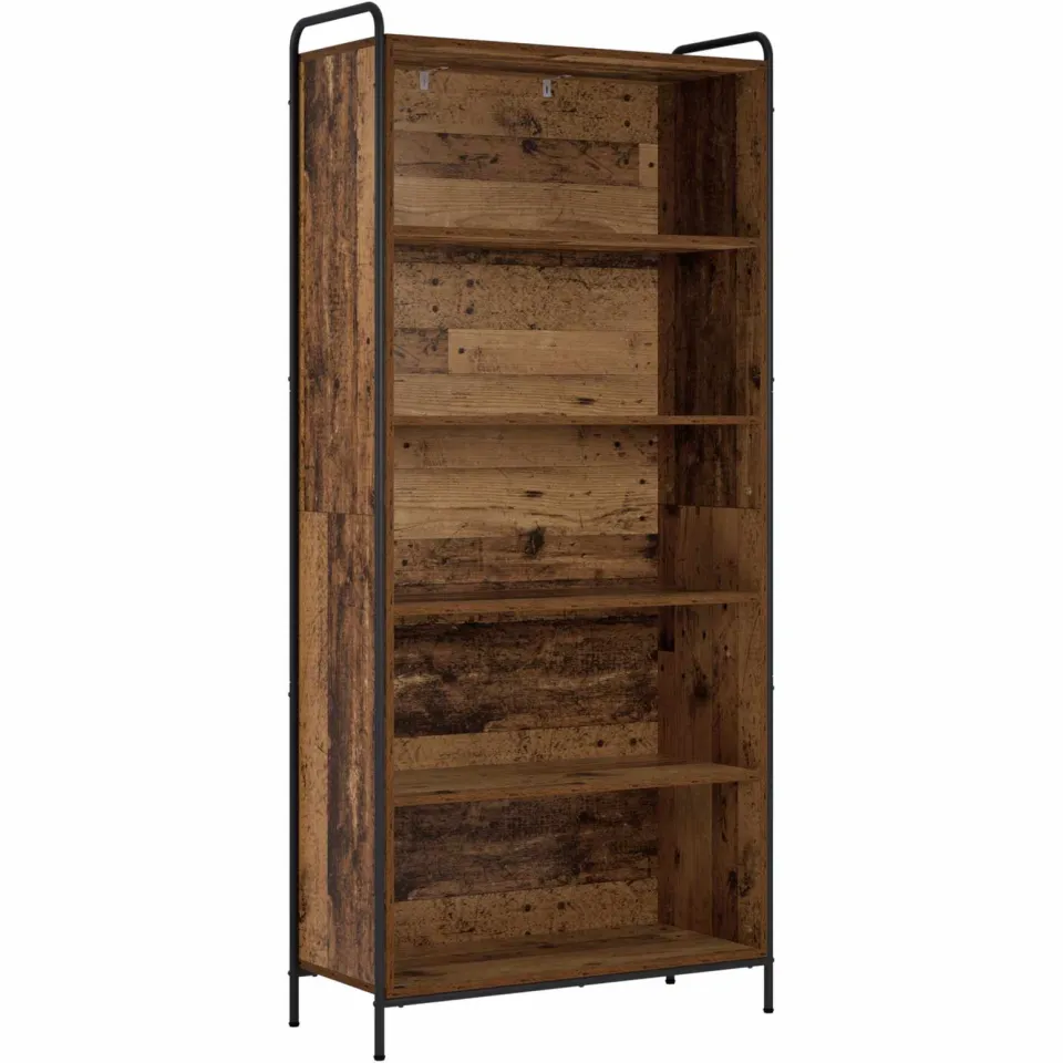 vidaXL Boekenkast 55,5 x 33 x 174 cm Bewerkt hout Oud hout Bruin