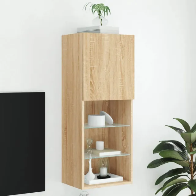 vidaXL Tv-meubel met LED-verlichting 40,5x30x102 cm sonoma eikenkleur Bruin