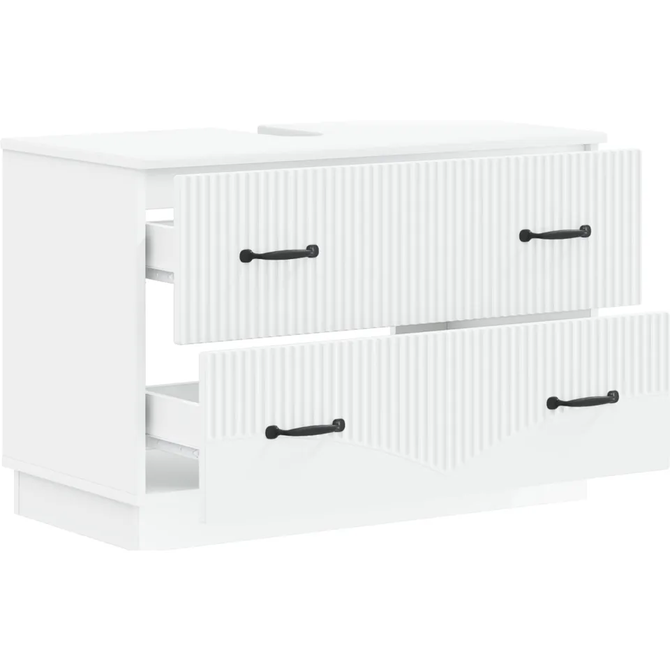 vidaXL Badkamer wastafelkast HOORN Wit 82 x 41 x 56 cm Bewerkt hout, foto 3