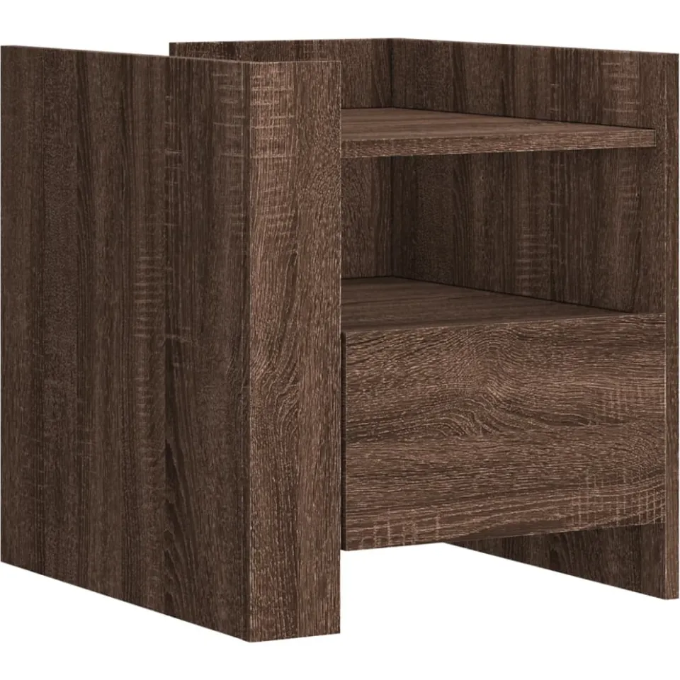 vidaXL Nachtkastje 45x50x50 cm bewerkt hout bruin eikenkleurig