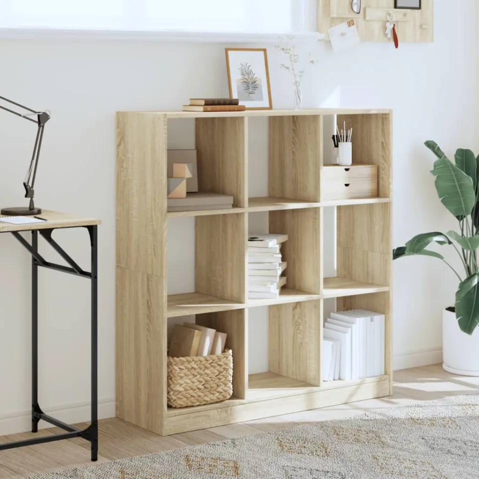 vidaXL Boekenkast 102x32x108 cm bewerkt hout sonoma eikenkleurig, foto 2