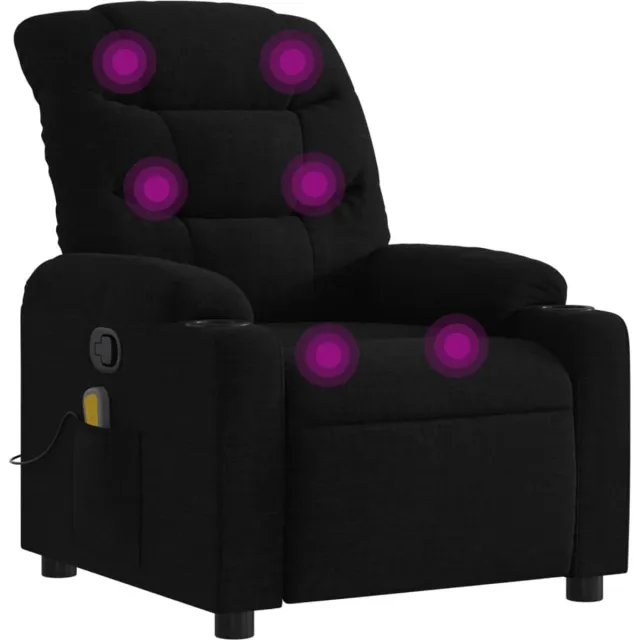 vidaXL Massagestoel - verstelbaar - stof - zwart